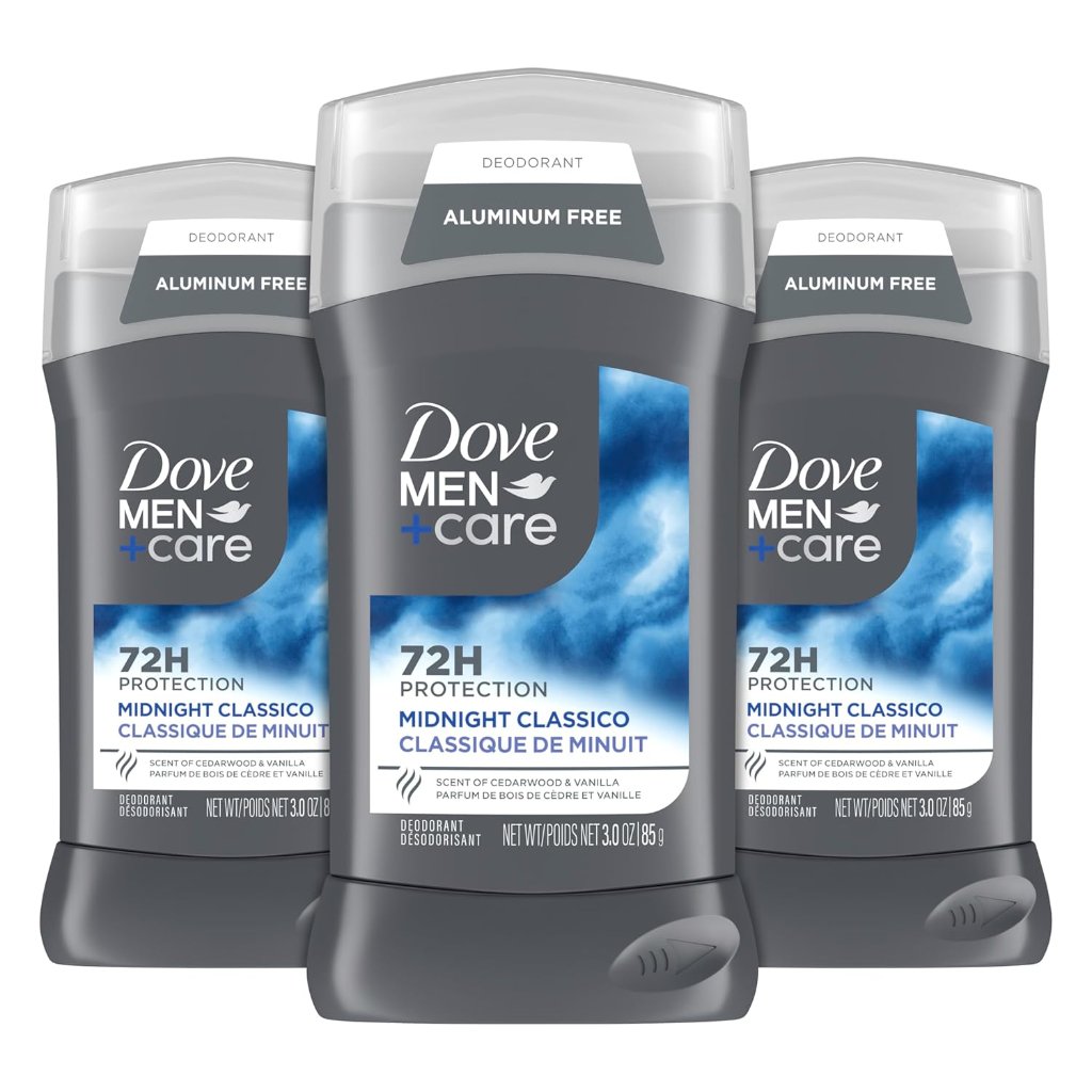 Dove Men+Care Deodorant Stick For Men 3 Count Midnight Classico Aluminum Free 72